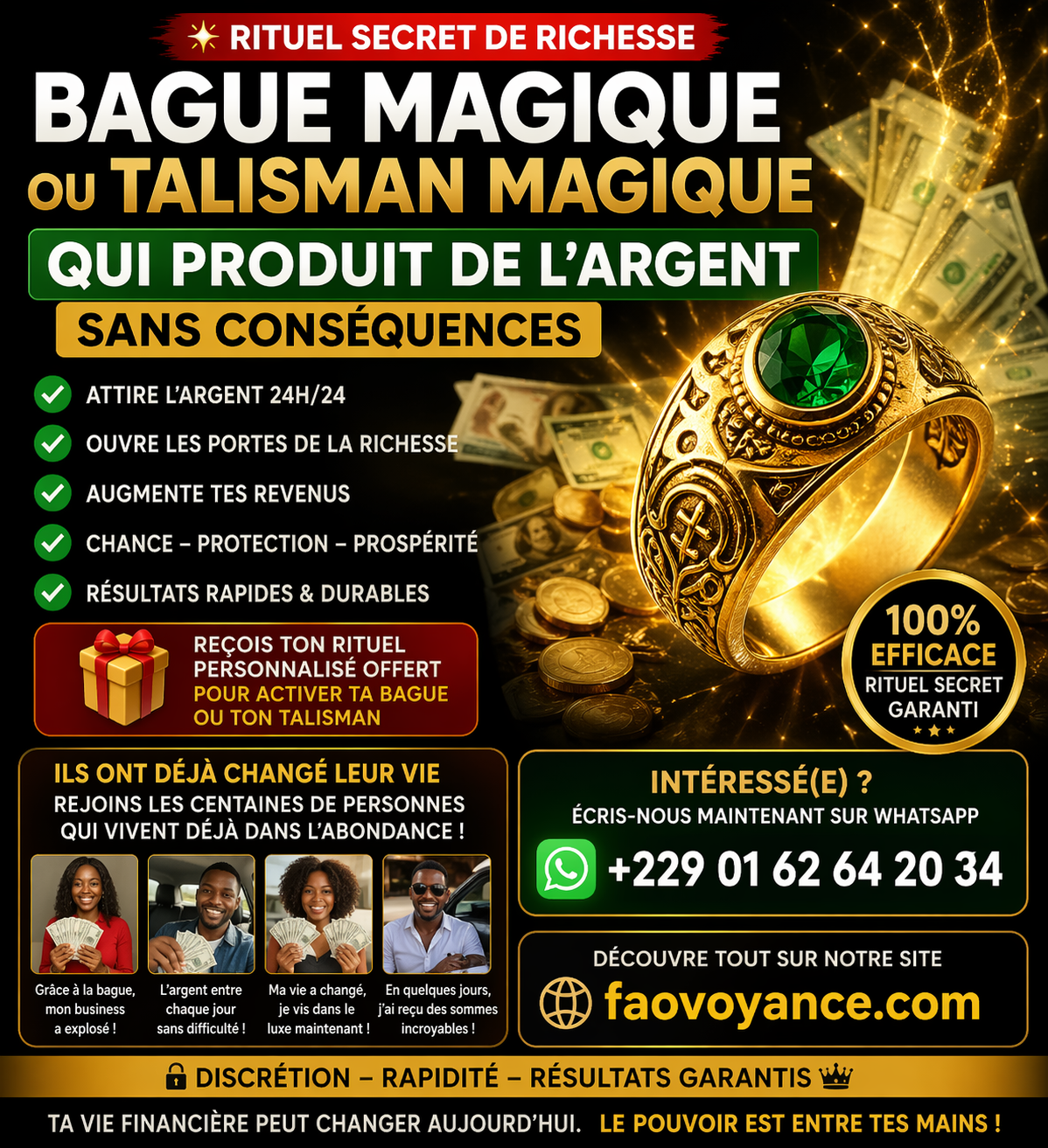 💰 Bague Magique & Talisman Puissant pour Attirer l’Argent Sans Conséquences